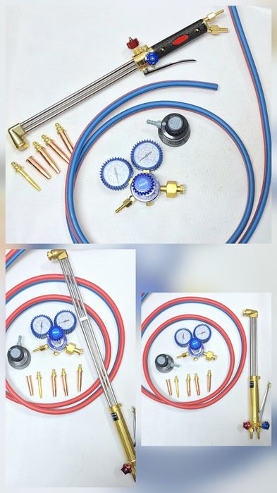 Резак, резаци,регулатор газ и О2,дюзи 4бр.,маркуч сдвоен 5м.