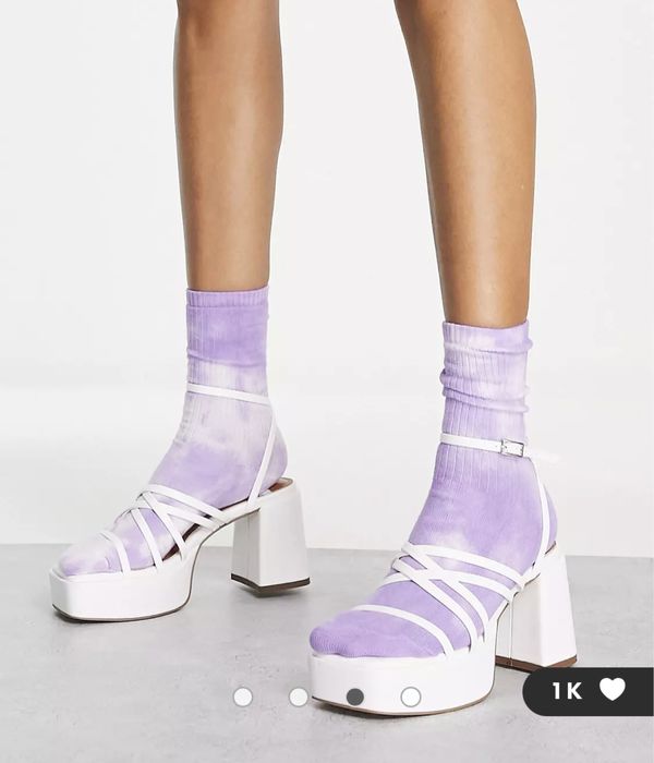 Босоножки белые asos на платформе