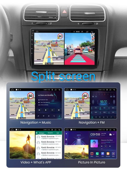 LCD Android player dedicat VW Golf 6 [2008--2016]