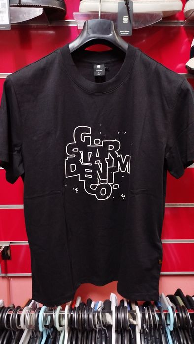 Оригинална тениска G-Star Raw HD Print L , XL нова мъжка черна