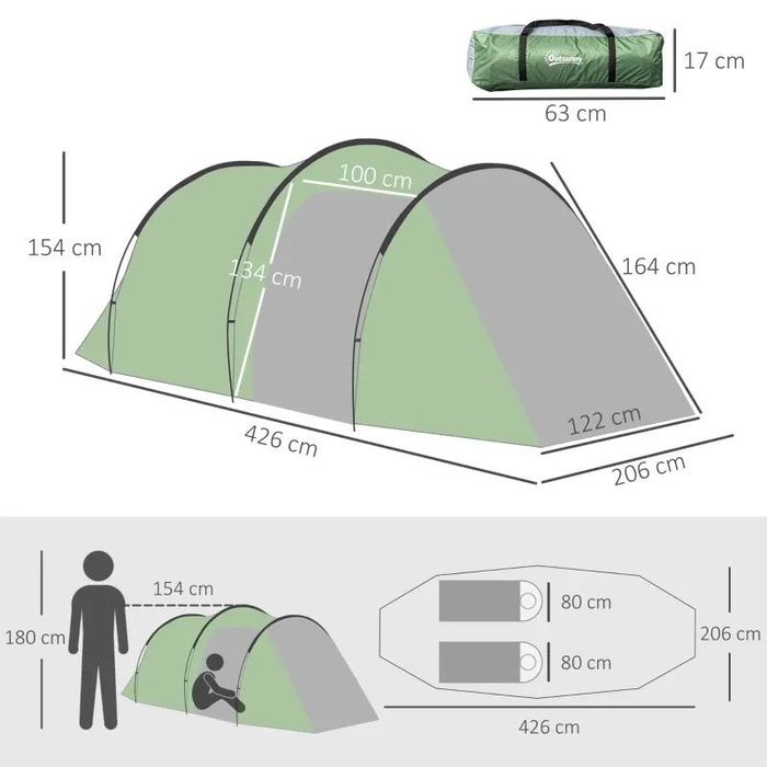 Къмпинг палатка Outsunny за 2-3 души,