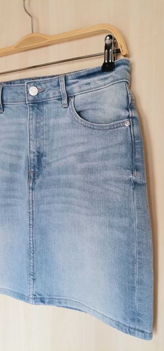 Fusta mini blugi denim elastic dama femei H&M mar 38 NOUA