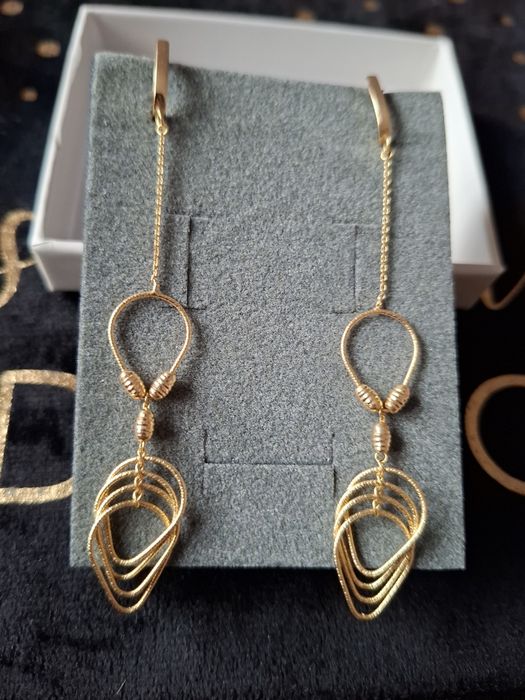 Cercei aur 14k lungi 8.5cm