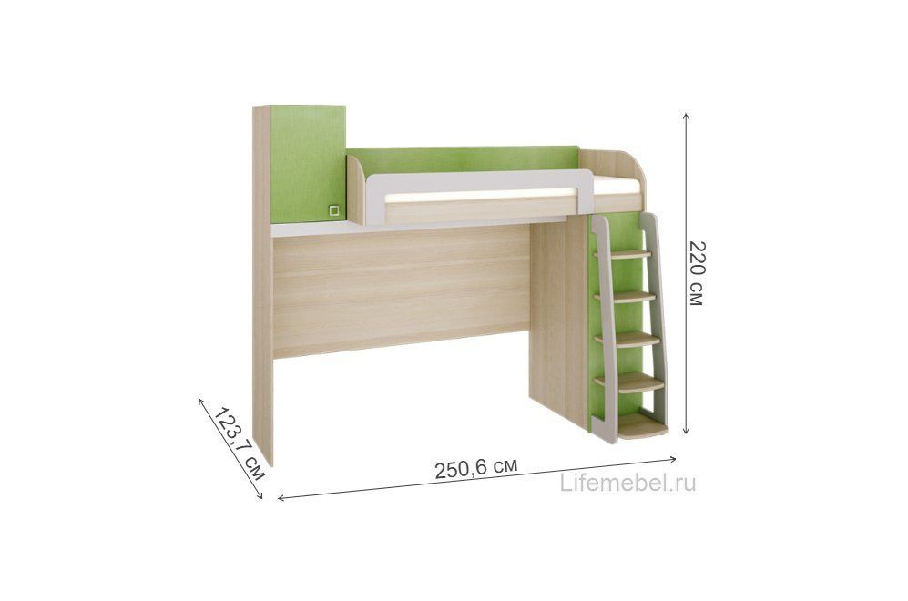 Кровать чердак с матрасом