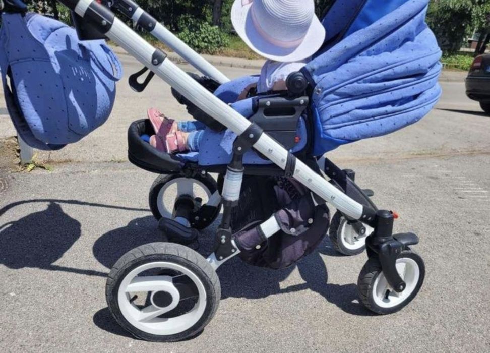 Бебешка количка+кош за новородено+чанта!