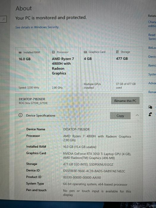 Laptop Asus Rog Strix G713 Amanet BKG