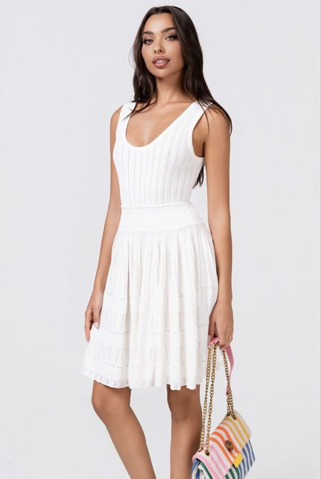 Рокли плетиво бяла къса и дълга многоцветна