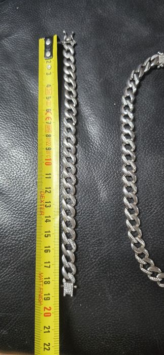 Set cuban argint lant si brățară