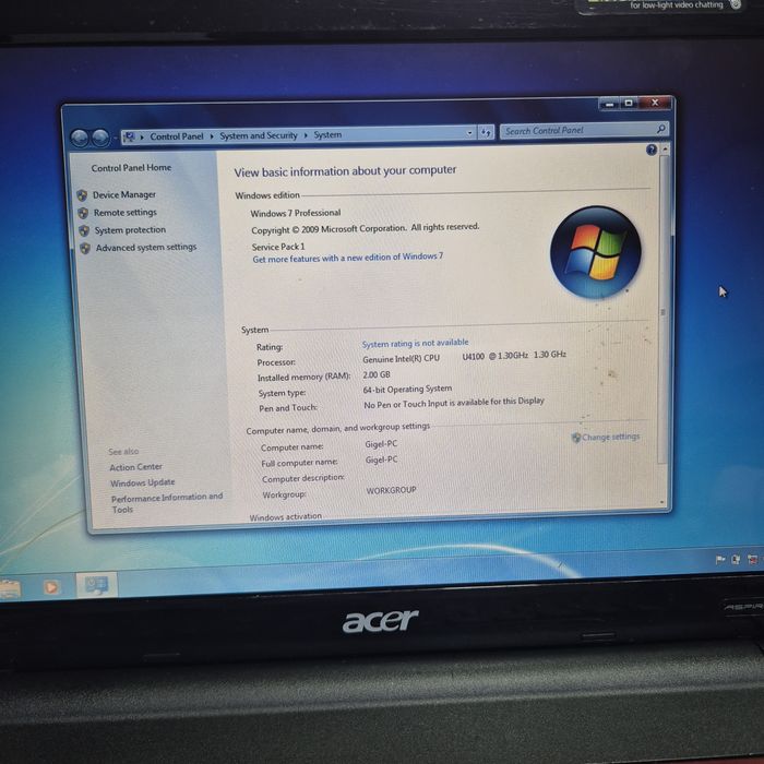 Acer aspire 1810TZ
