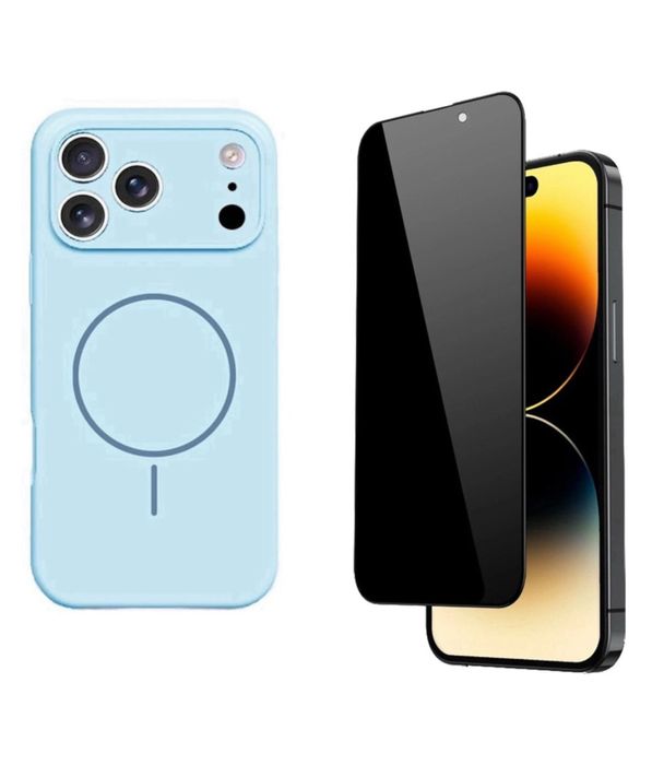 Husa Magsafe Softin si Folie Sticla Privacy Iphone 17/PRO/PRO MAX/AIR