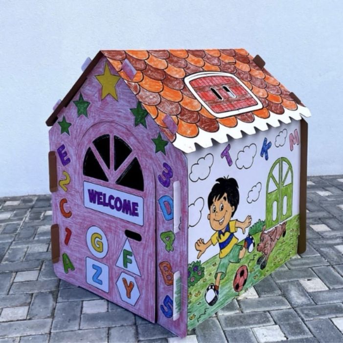 Картонена къща за оцветяване XXL