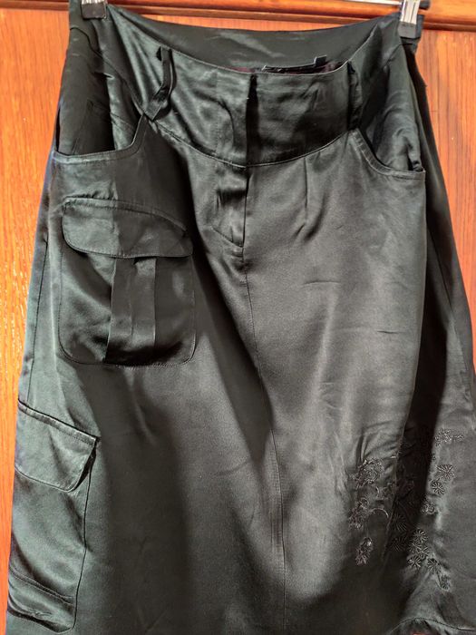 Fusta de matase naturala cu broderie Twilfit--masura 40-42-Noua!