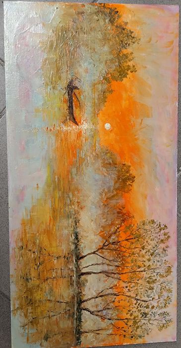 Tablou peisaj pictat  in ulei