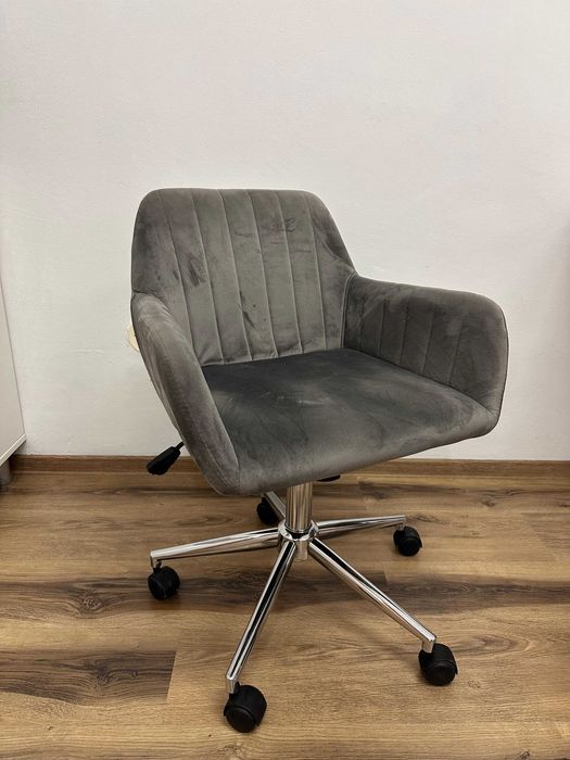 Scaun rotativ, stofa, gri