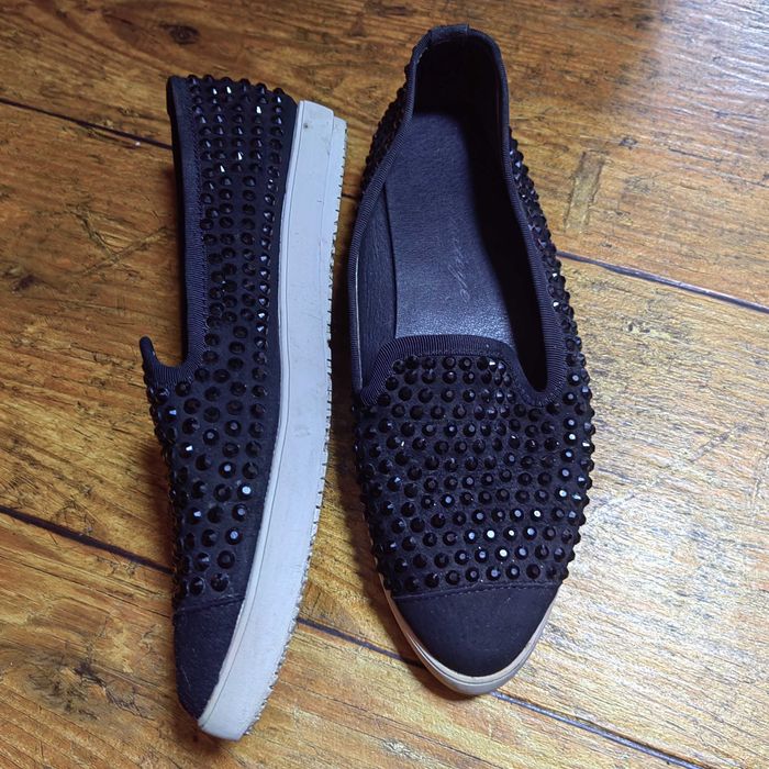 Лоферы со стразами