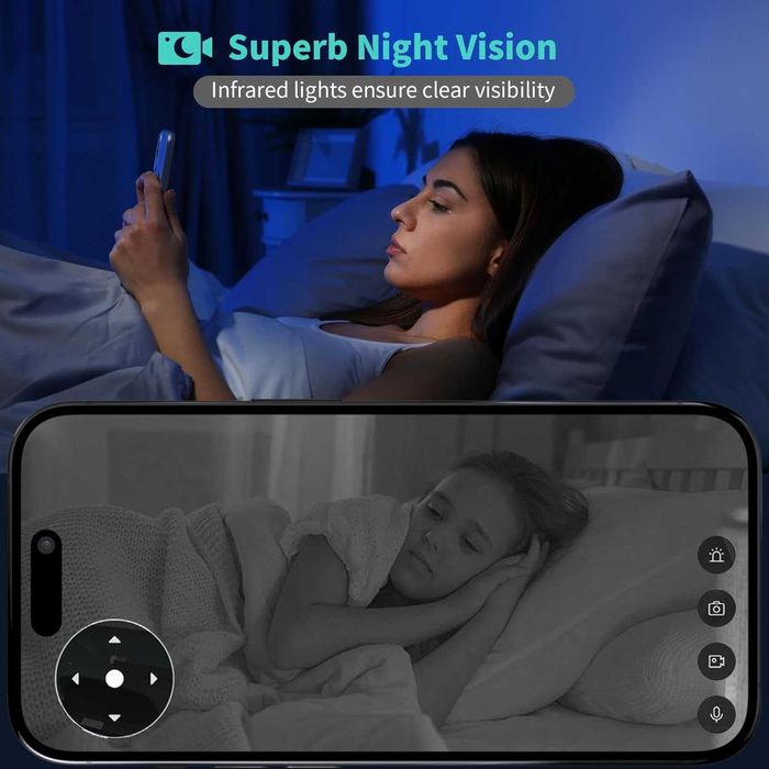 Alaga вътрешни камери,WiFi, съвм. с Alexa и Google Assistant, 2 бр.