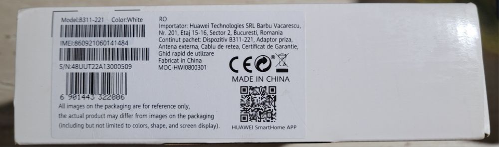 Router Huawei B311 cu 2.4Ghz cu SIM 4G