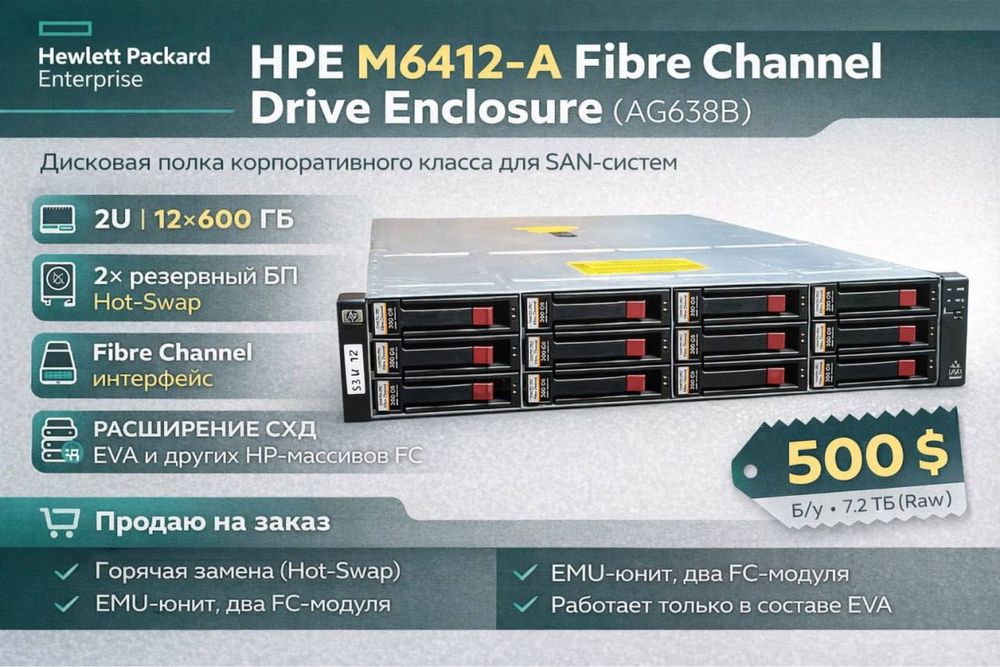 Схд HPE M6412-A Fibre Channel Drive Enclosure (AG638B)