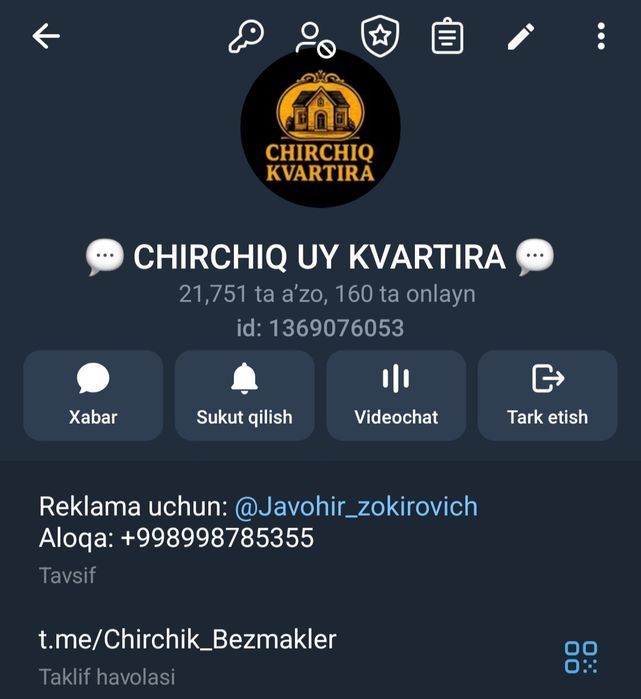Reklama xizmati Chirchiq shahar boylab