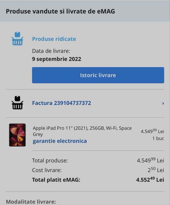 Apple iPad Pro 11" (2021), 256GB, Wi‑Fi, Space Grey