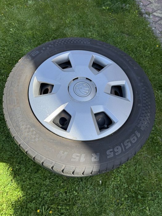 Cauciucuri vara 195/65/15 cu jante tablă 5x112 VW/Skoda/Audi
