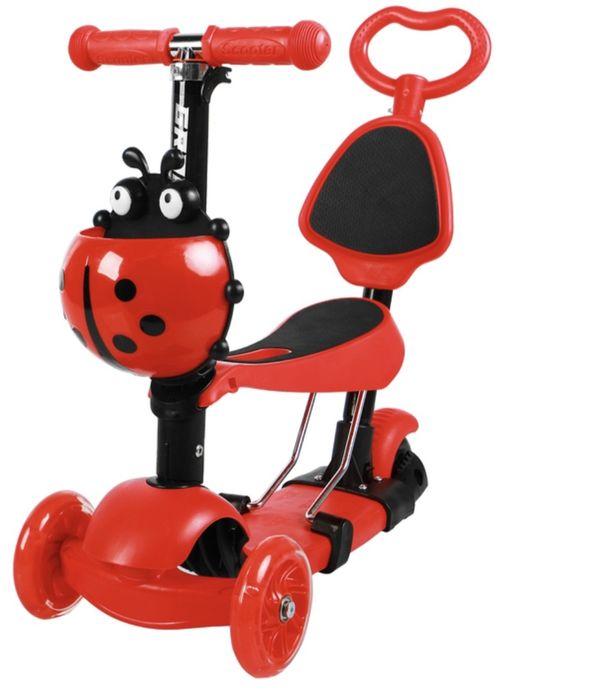 Самокат детский 5 в 1 красный трансформер