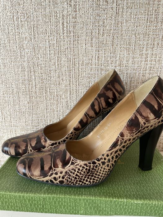 Туфли кожаные звериный принт