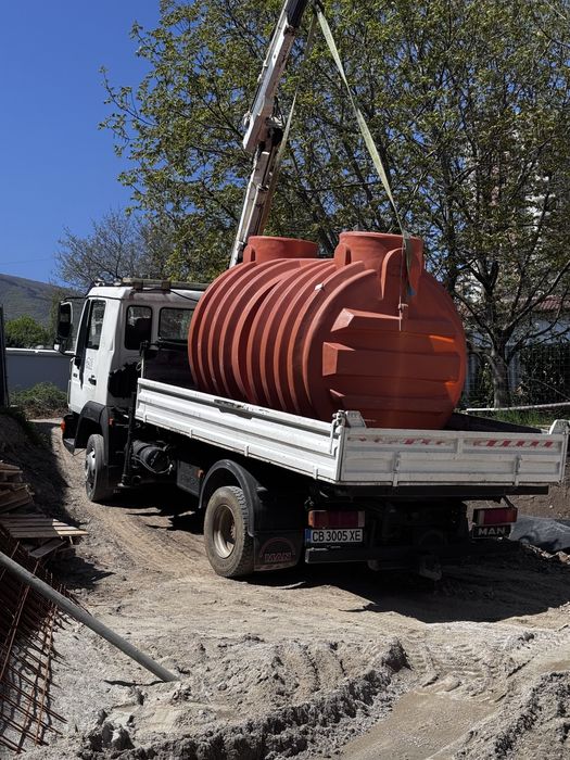 Транспортни услуги Тристранен самосвал с кран