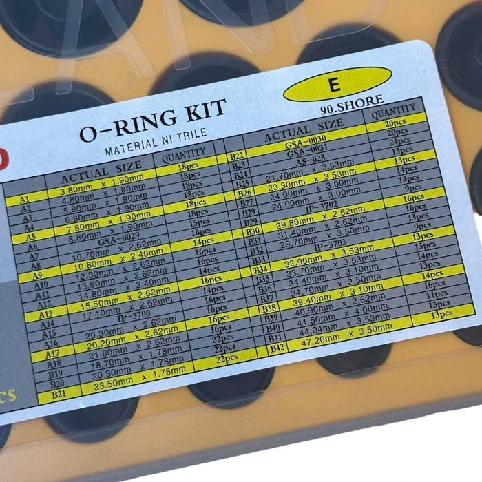Комплект О-пръстени 656 бр – NBR 90 Shore, тип E