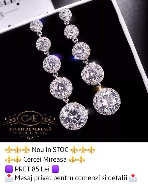 Cercei mireasă noi