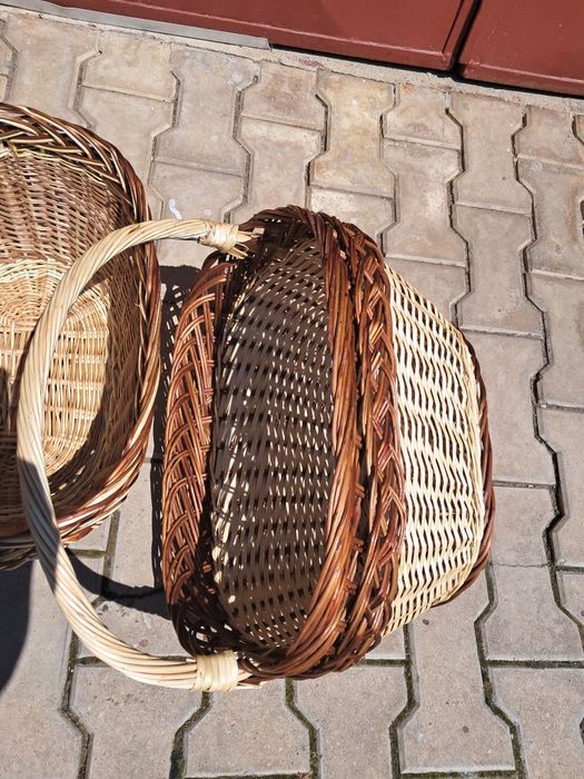 Cos de nuiele împletit,  cu maner