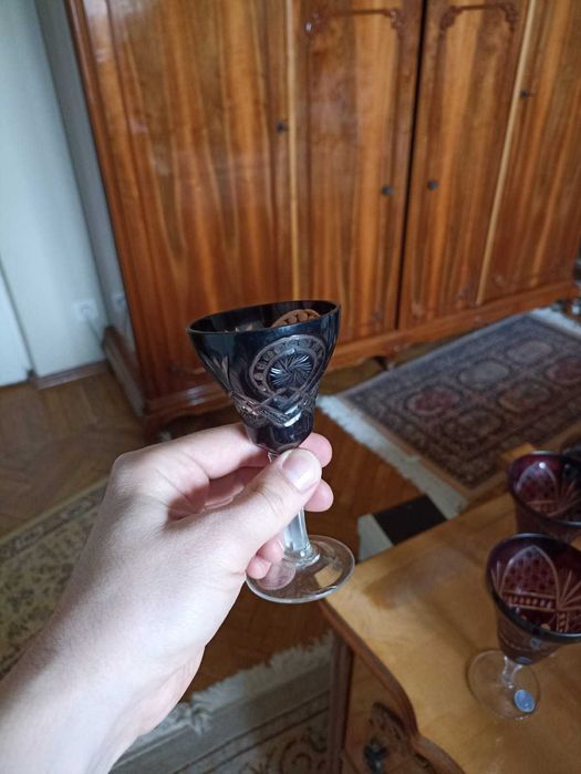 Set pahare cu decantor - cristal Bohemia