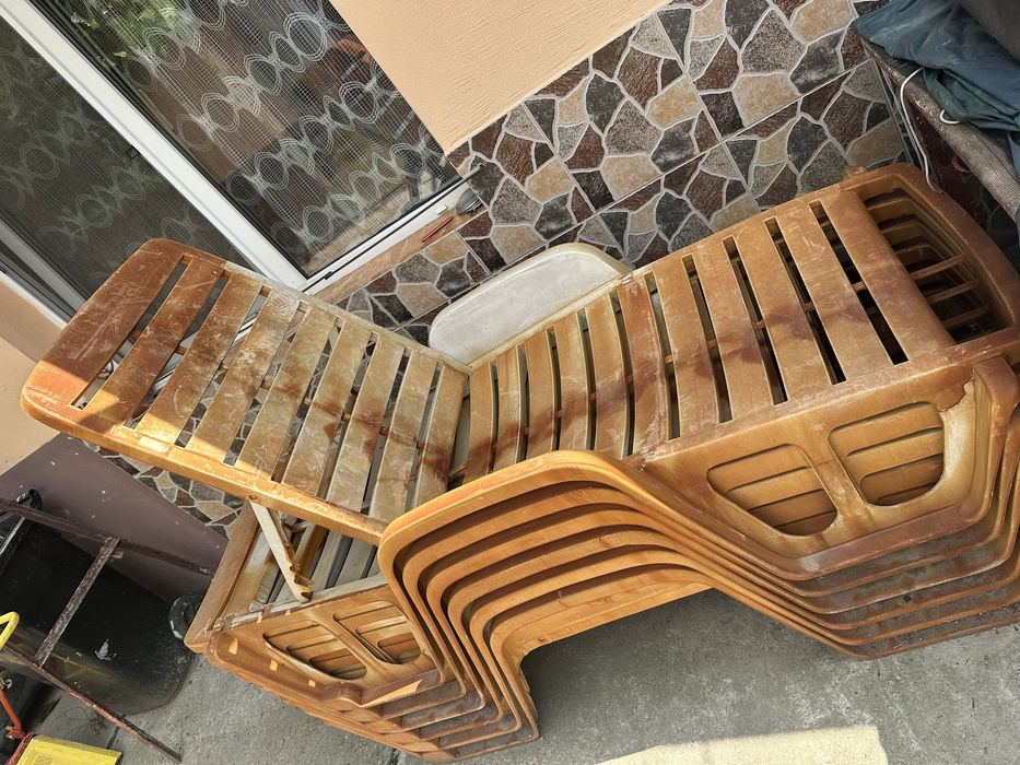 Sezlonguri plaja plastic 6 buc. Patate de fierul din apa