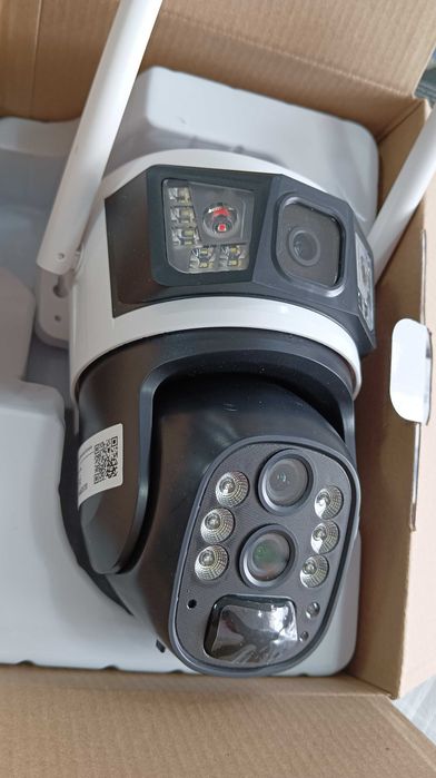 Двойна соларна безжична въртяща камера 4G 6MP 10zoom работи  SIM карта