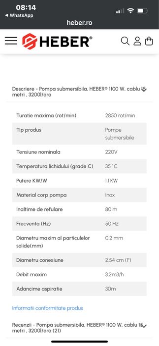 Pompa sumersibila HEBER