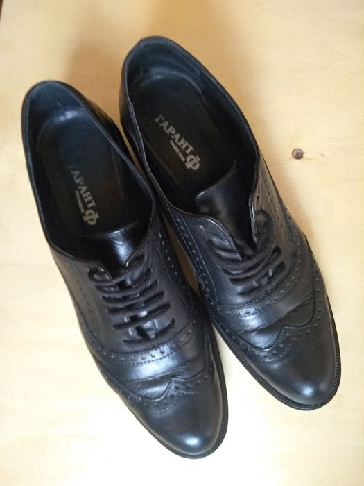 Дамски обувки Оксфорд с ток, номер 37 обувки от естествена кожа, черни