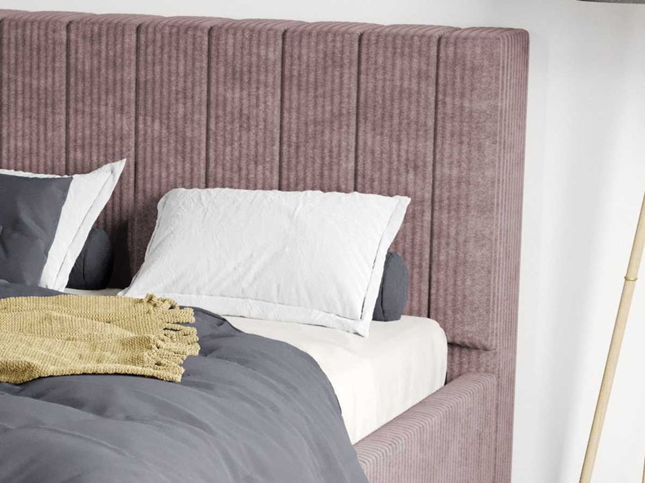 Pat Tapitat pentru saltea de 190 Adam Roz Poso 27 rabatabil cu lada