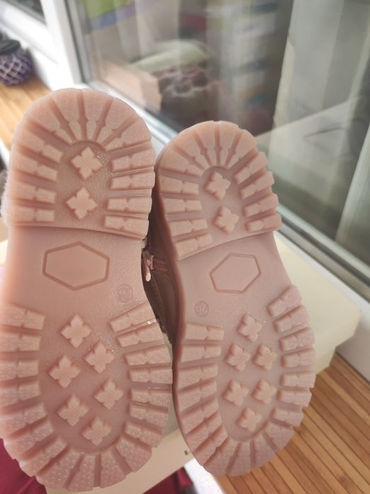 Ghete fetita 26, piele si imblanite, 17-18 cm