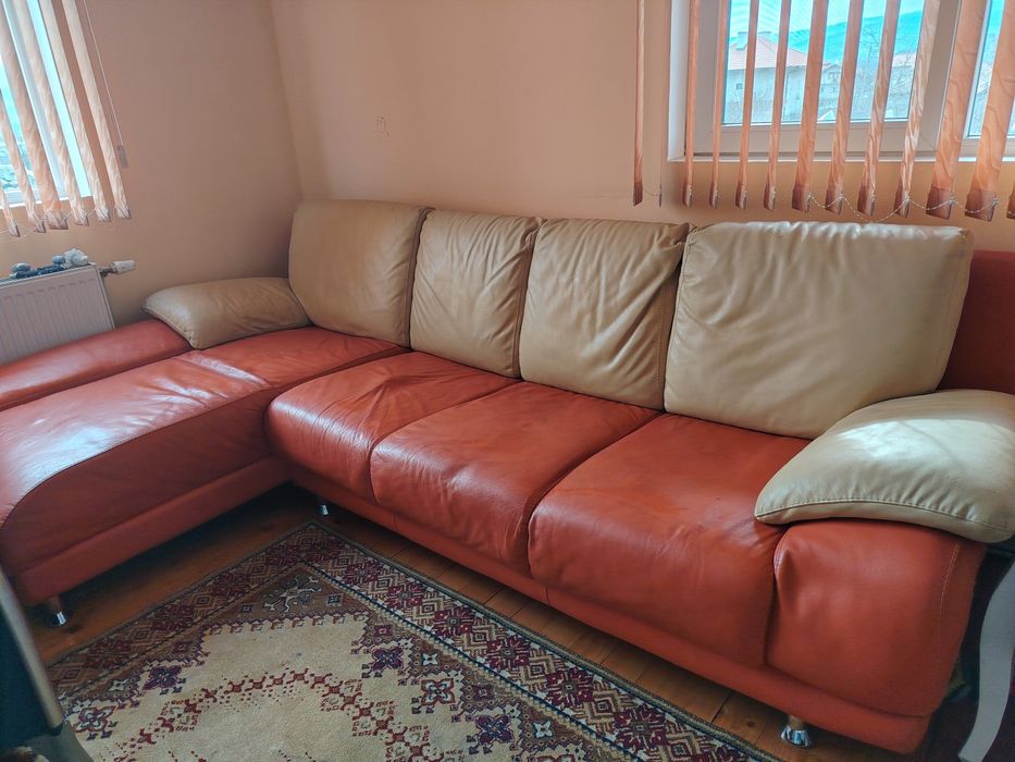 Кожен Диван Мека мебел