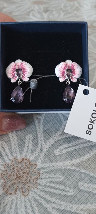 Серьги серебро sokolov