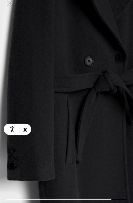 Дамско палто Strativarius с филцова текстура и колан