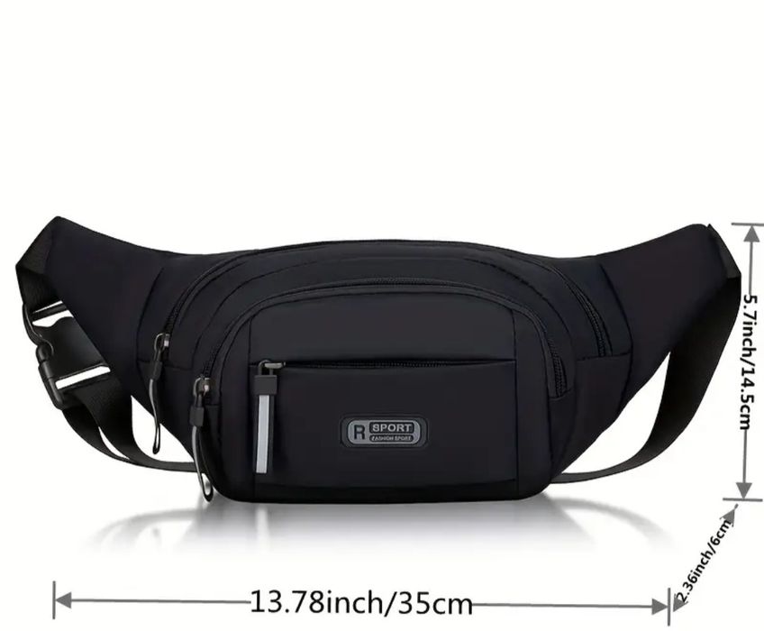 Три цвята мъжка многофункционална коланова чанта