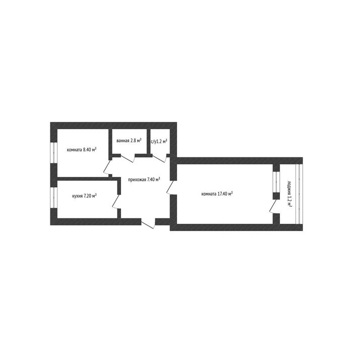2 комнатная квартира