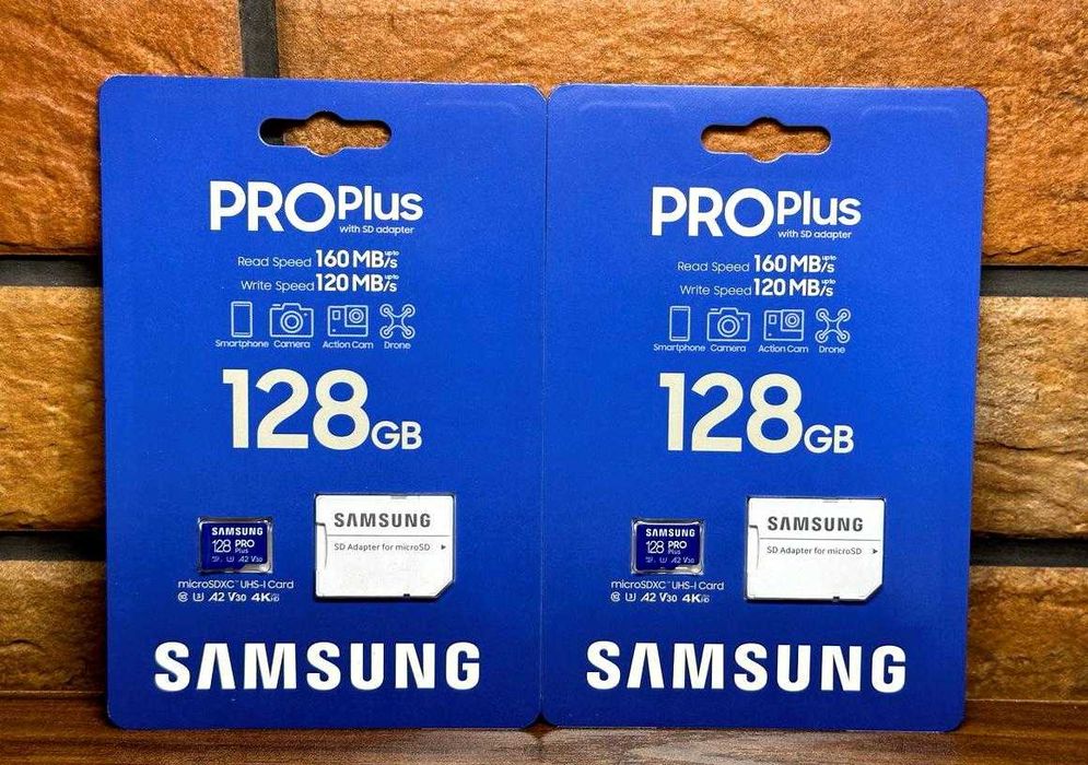 Samsung PRO Plus 128GB microSD, 160MB/s | Доставка  [Оригинал США]
