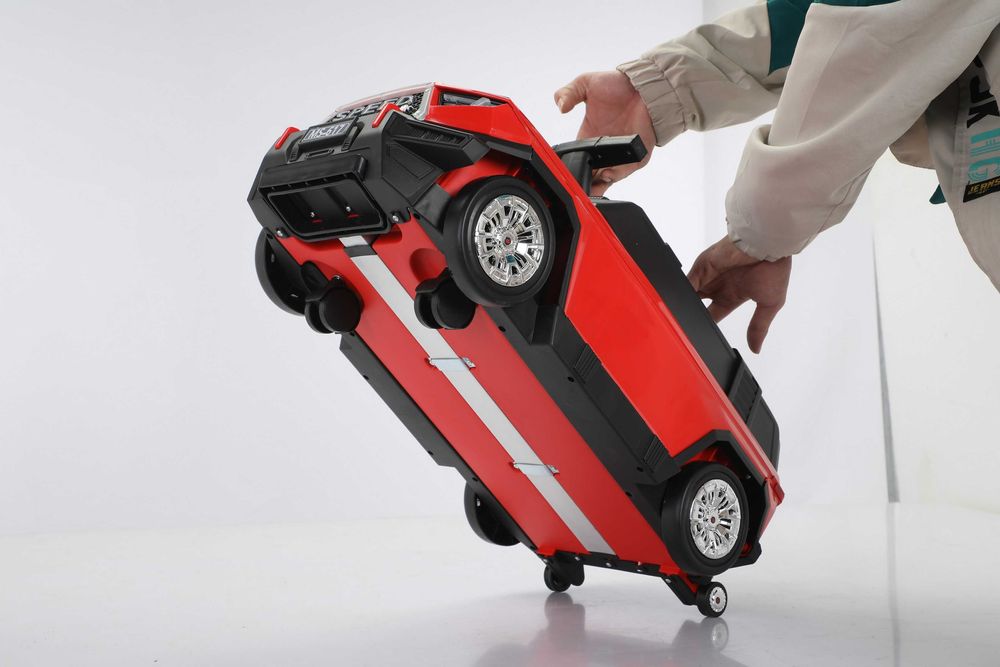Valiza tip masinuta, Kinderauto SPEED, multifunctionala 2 in 1 #red