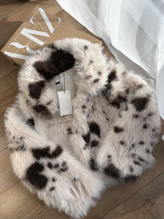 Blana Zara Faux Fur Animal Print Virala nouă
