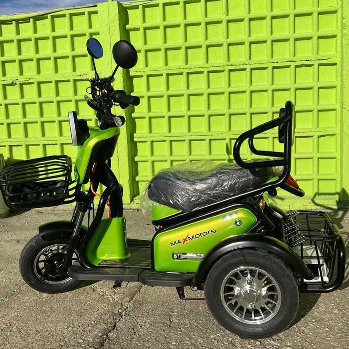 Двуместна електрическа триколка Pudding 1800W-48V-20Ah-GREEN