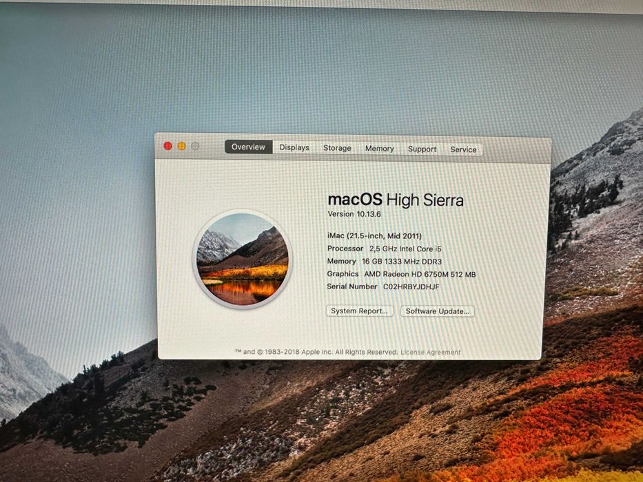 Apple iMac 21.5” (2011) - 1 TB SSD