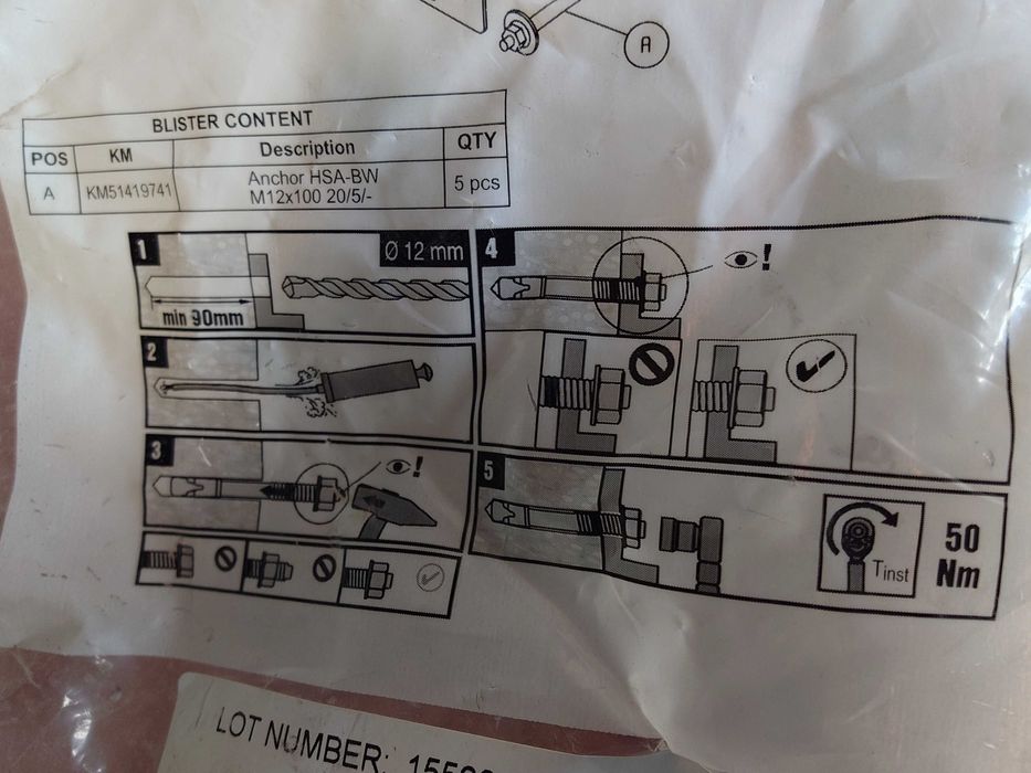 Сегментни анкери за бетон Hilti М12