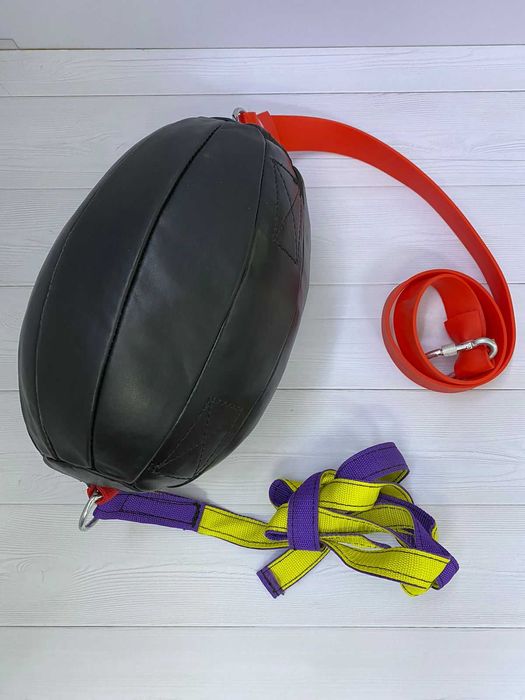 Пневматическая боксёрская груша на растяжках из натуральной кожи